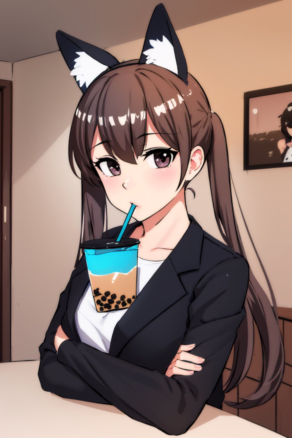 00083-3500780788-(masterpiece, best quality_1.2), , , solo, 1girl, elon-chan, looking at viewer, bubble tea challenge, drinking straw, crossed ar.jpg